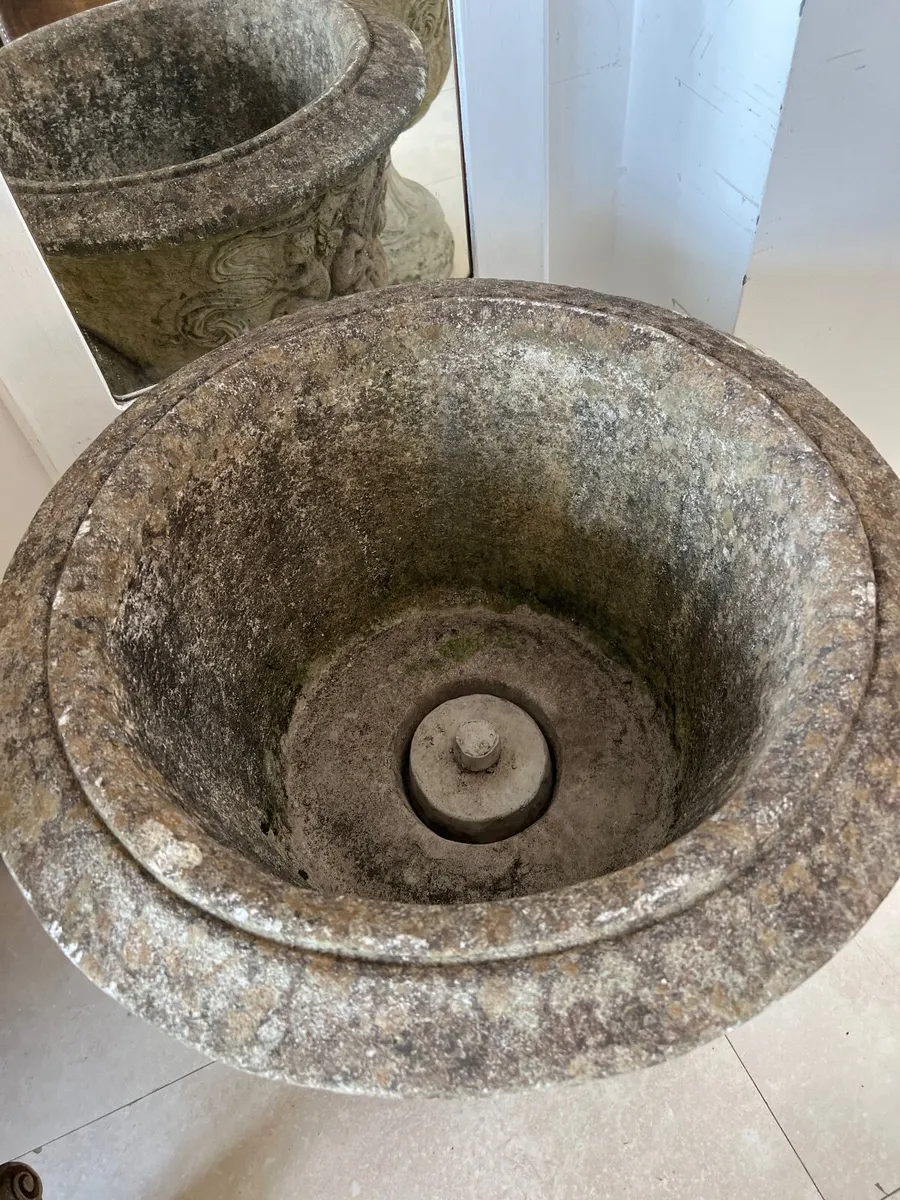 Antique and vintage pair of planters - Image 3