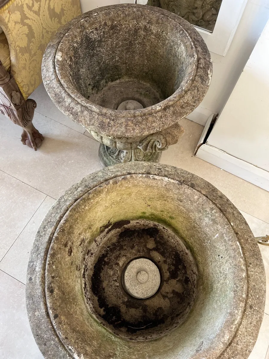 Antique and vintage pair of planters - Image 4