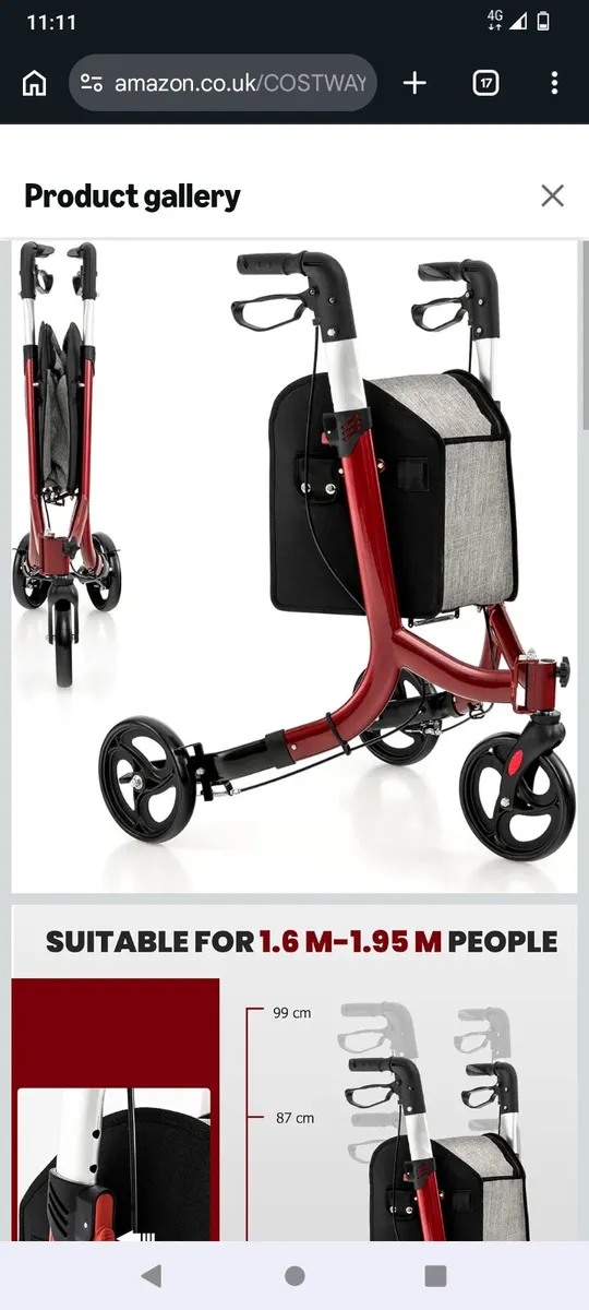 Can post 3 wheel rollator walker - Image 1