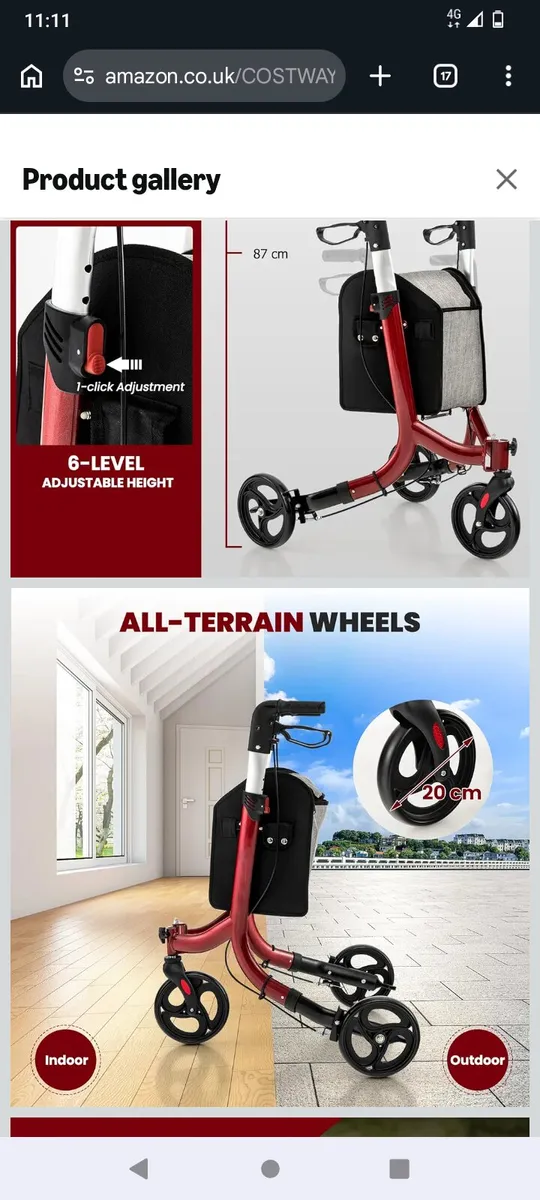 Can post 3 wheel rollator walker - Image 2