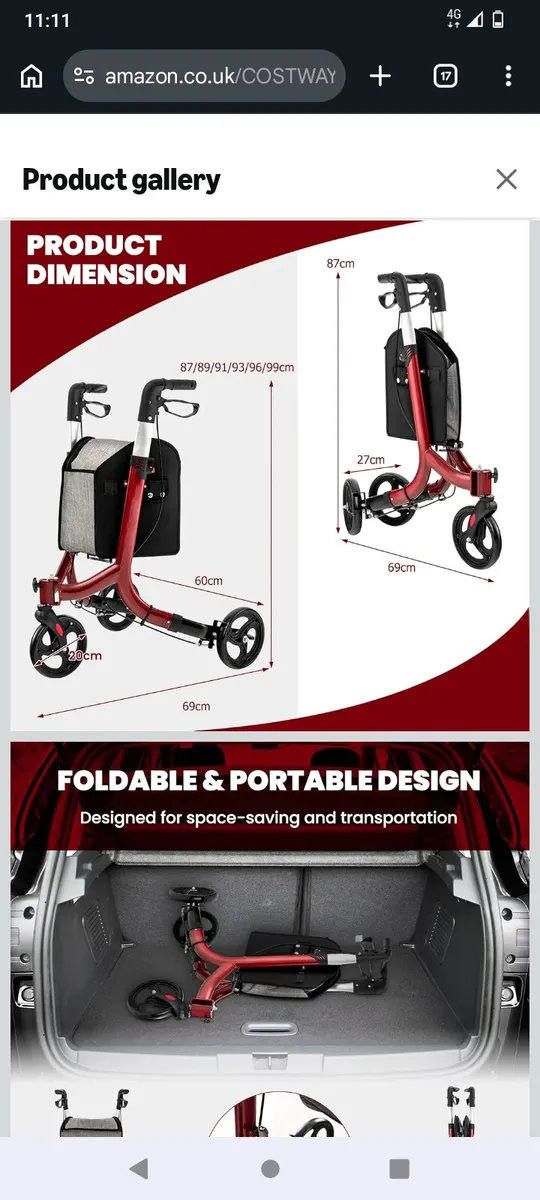 Can post 3 wheel rollator walker - Image 4