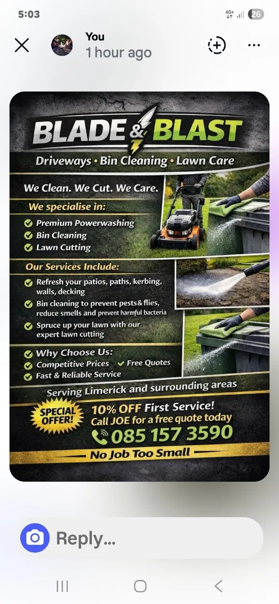 Grass cutting service power washing bin cleaning - Image 4