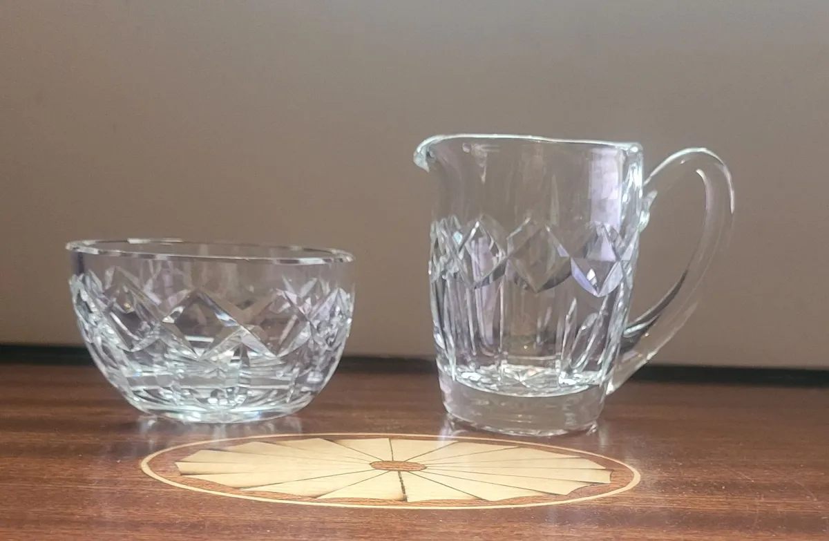 Waterford crystal milk jug & sugar bowl - Image 1