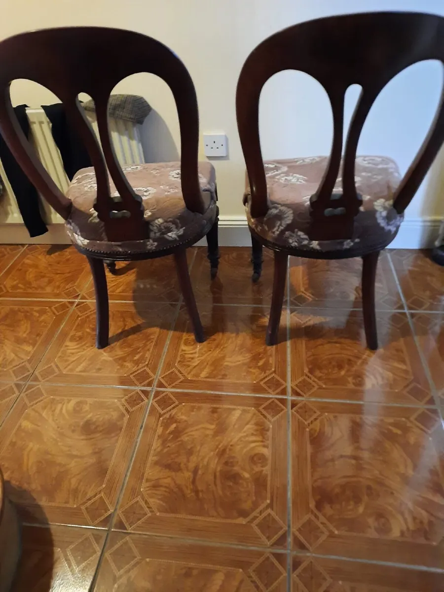 Pair of antique parlour chairs - Image 4