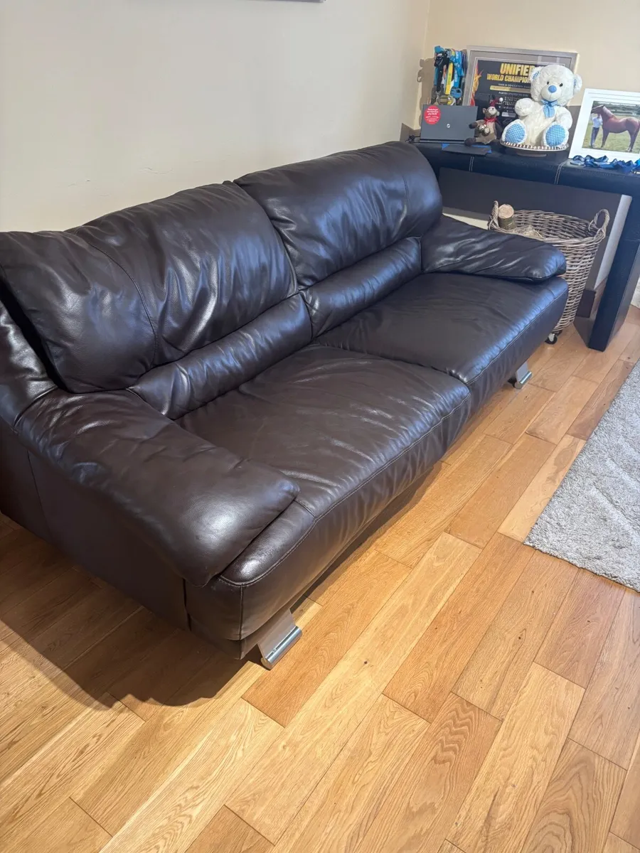 Leather Sofa - Italian Leather - Image 3