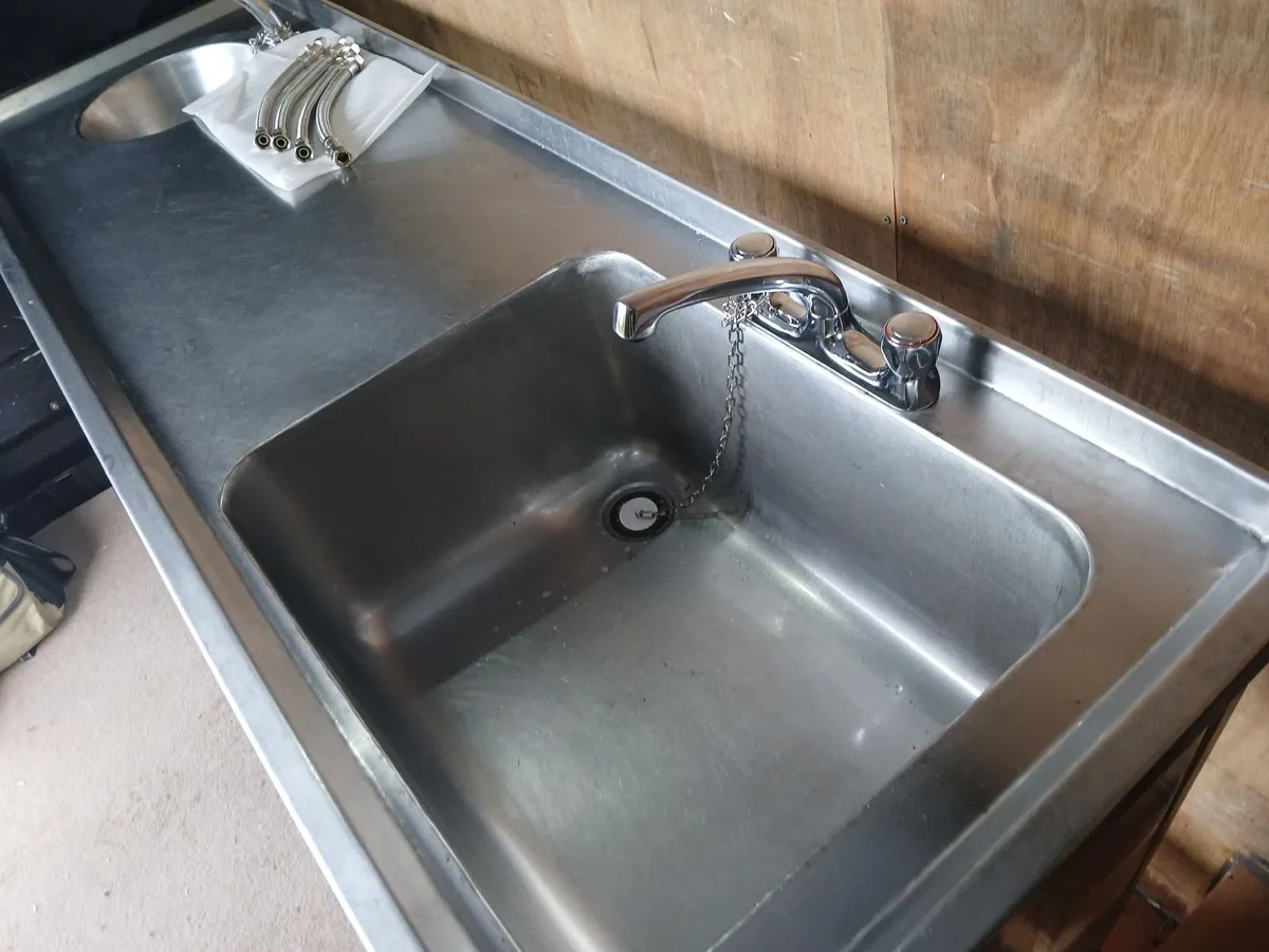 Staneless steel cabbinet double sink unit complete - Image 3