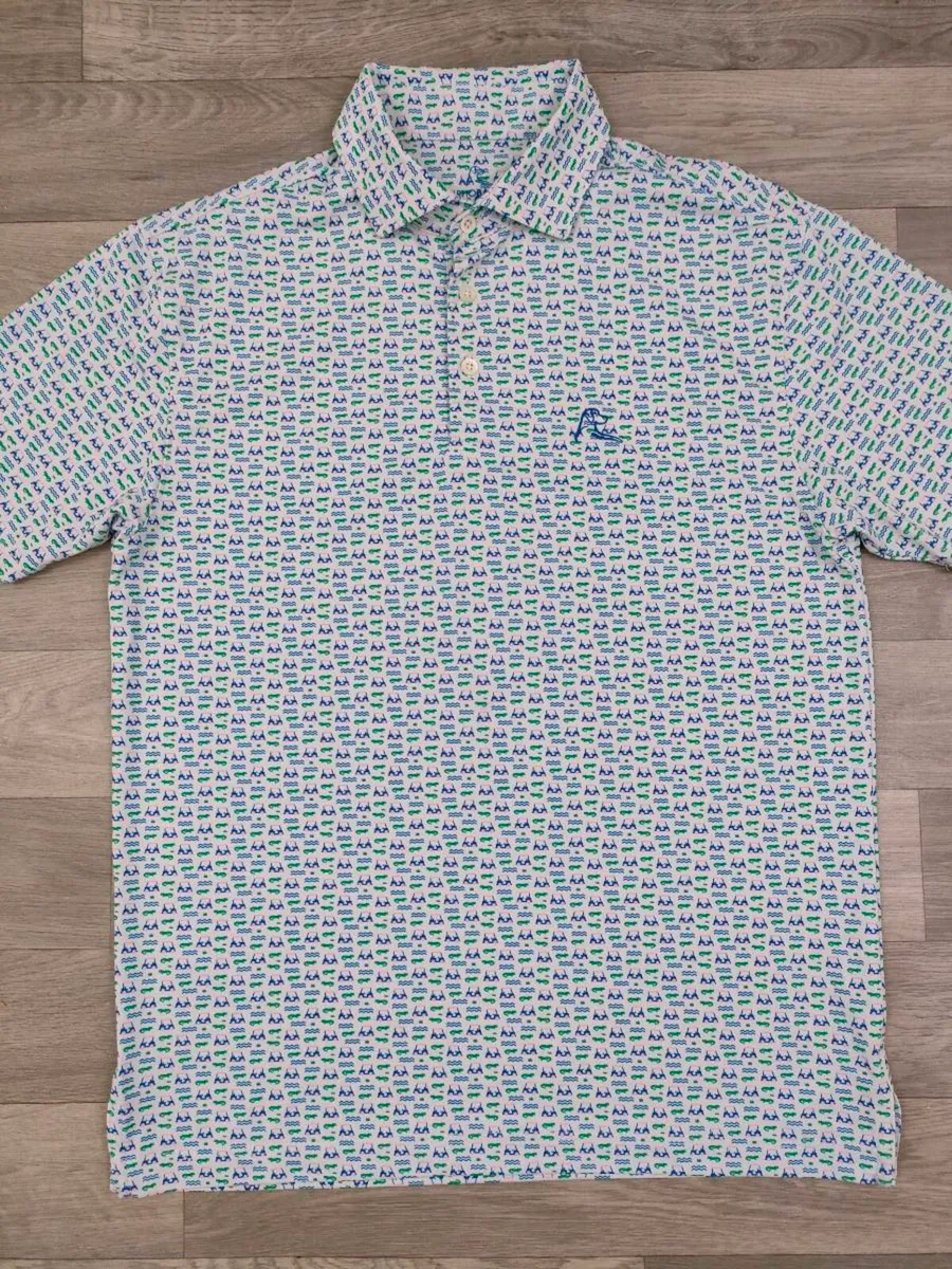 Rhoback Patterned Golf Polo Shirt Mens Small - Image 2