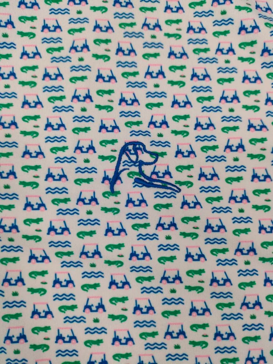 Rhoback Patterned Golf Polo Shirt Mens Small - Image 3