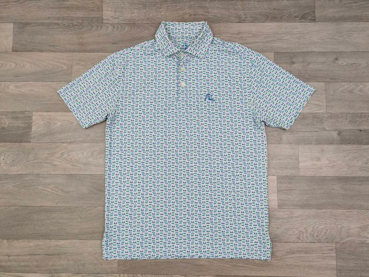Rhoback Patterned Golf Polo Shirt Mens Small - Image 1