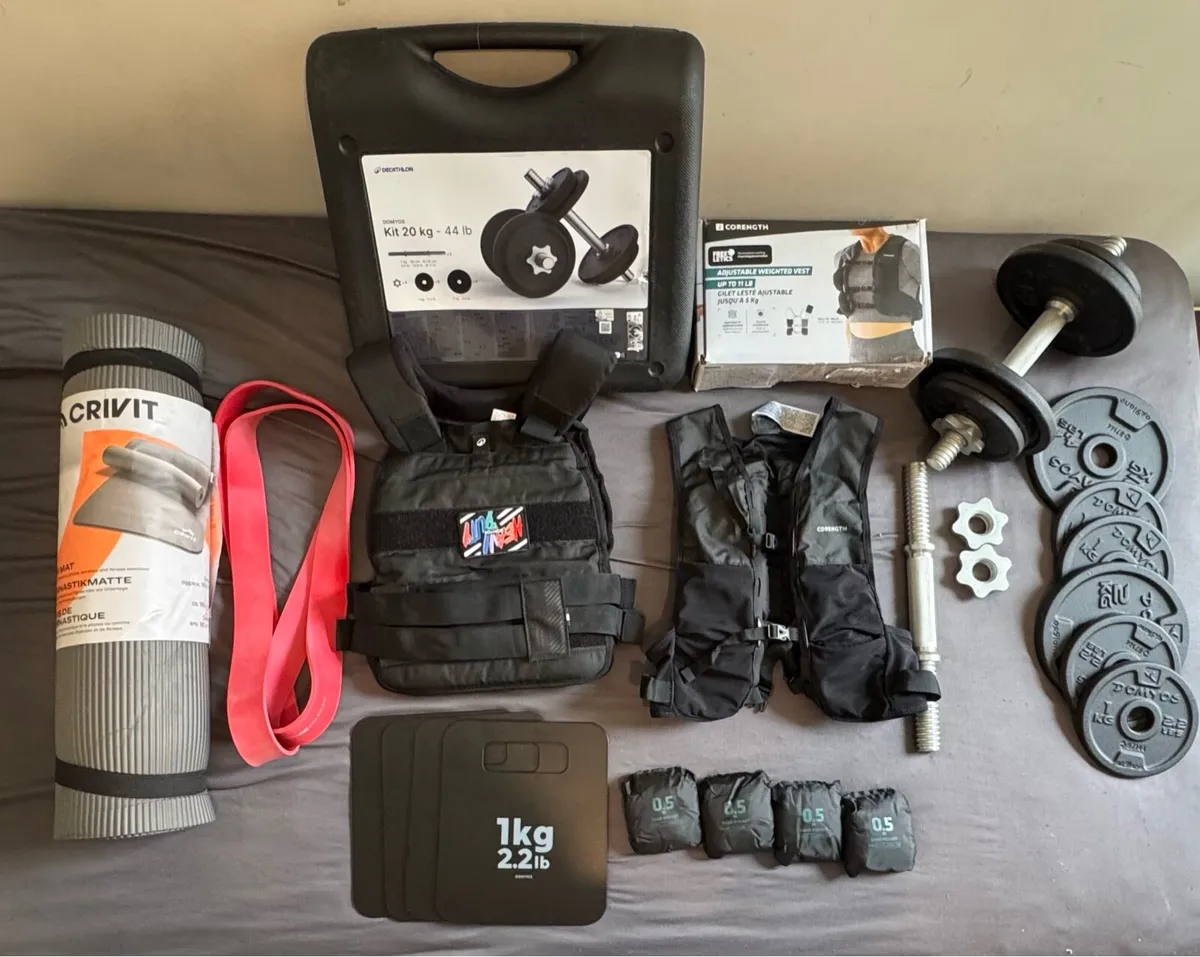 Home Gym Bundle – Dumbbell, Vests, Mat & Bands - Image 1