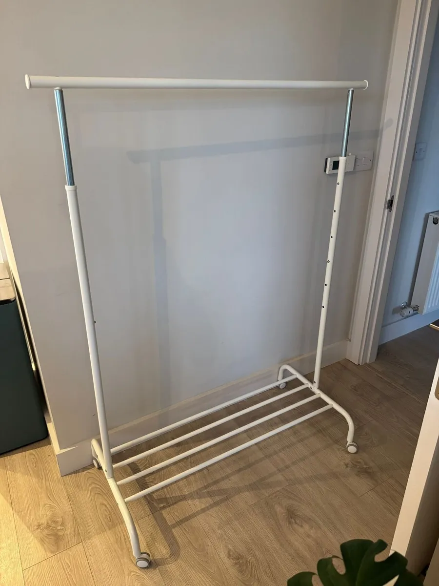 Clothes Rail on Wheels with Shoe Shefl