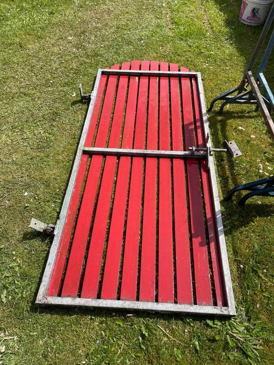 Garden Gate timber panels / galvanised steel frame - Image 1