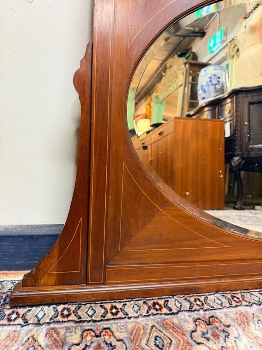 Elegant Antique Edwardian Mahogany Overmantel Mirror - Image 2