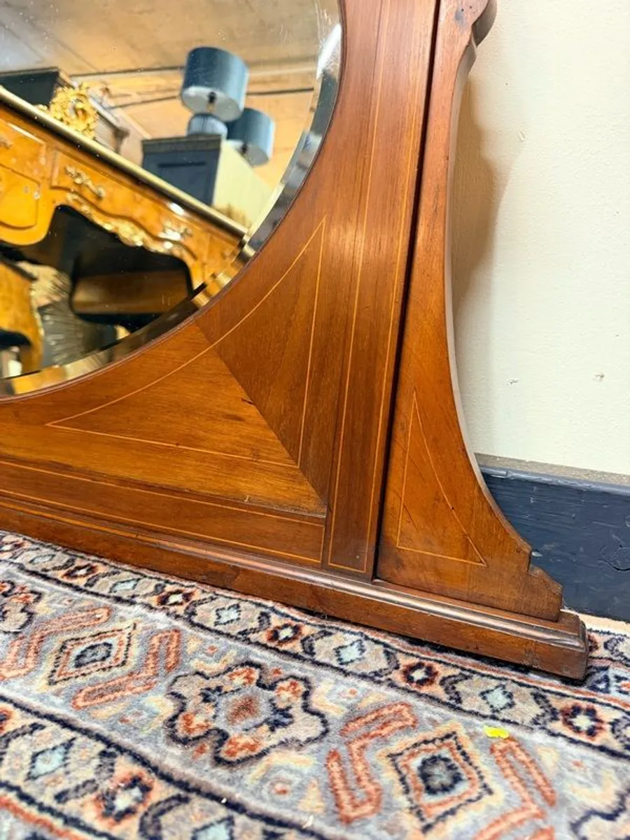 Elegant Antique Edwardian Mahogany Overmantel Mirror - Image 4