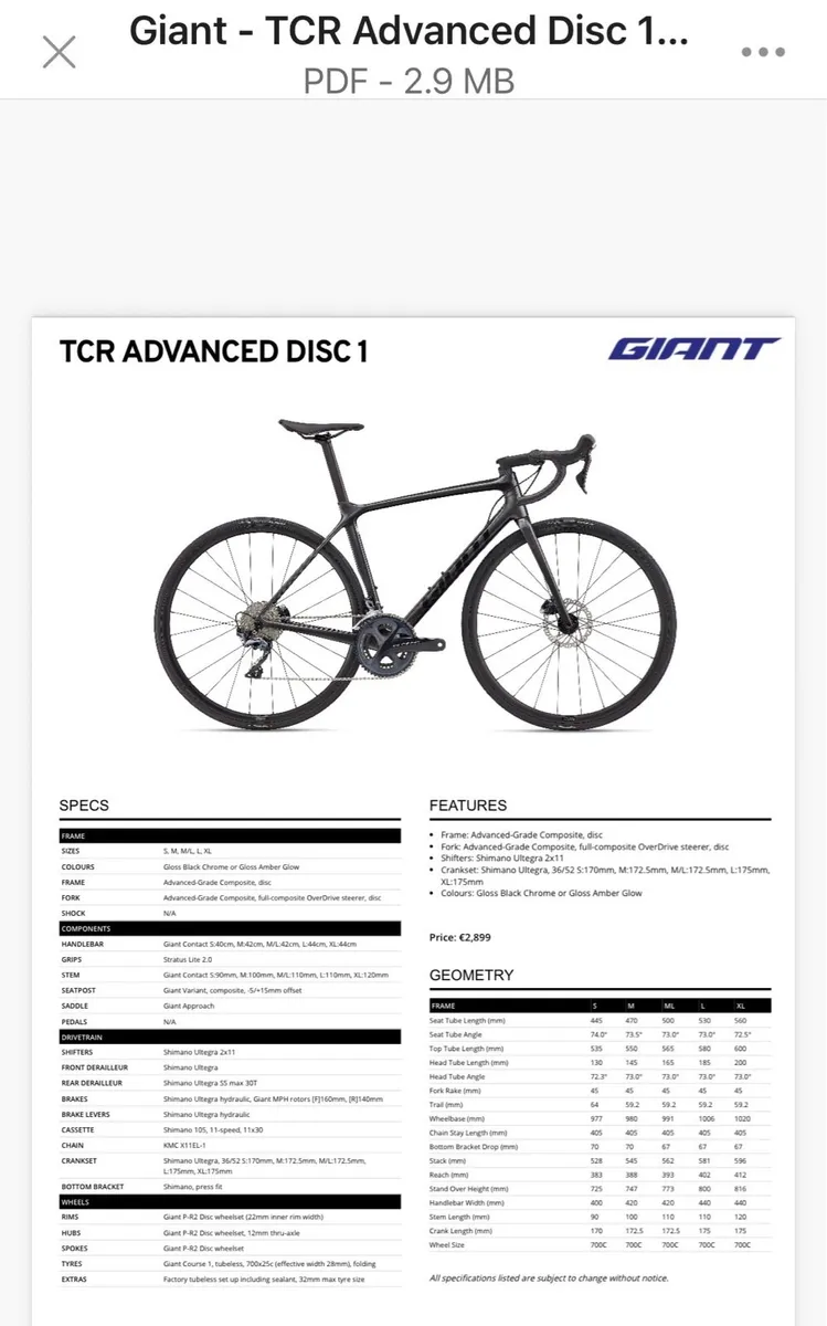 Giant TCR Advance 1 TCR- ultegra size M/L - Image 2