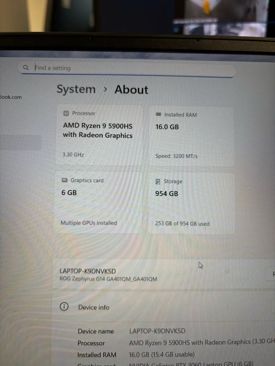 Gaming Laptop Asus Rog Zephyrus G14 Rtx 3060 144hz - Image 4
