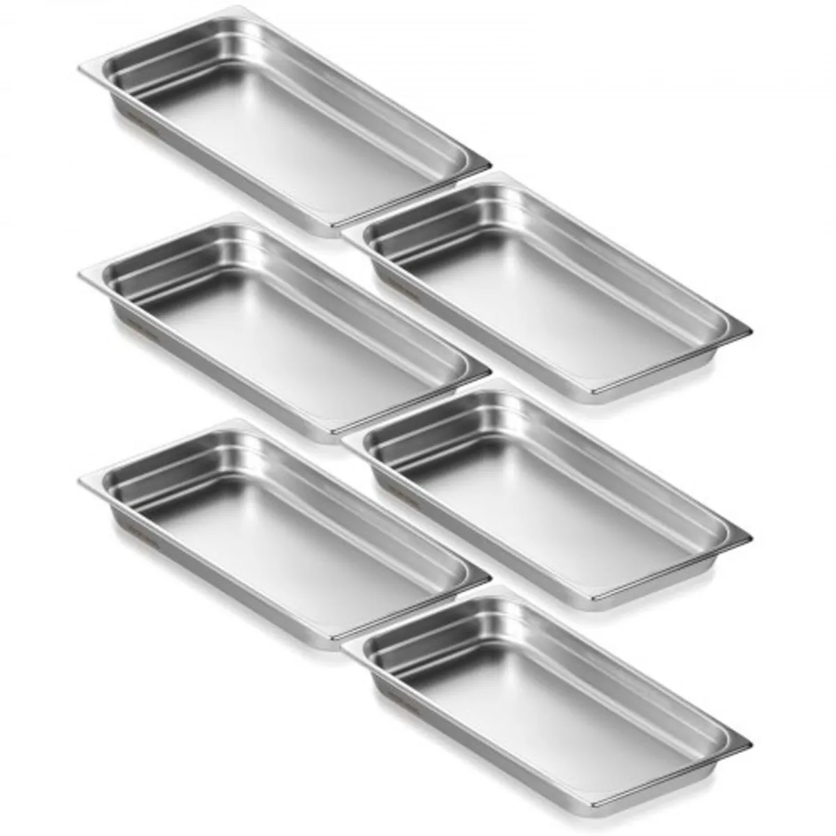 6 Pack Hotel Pans, Full Size Anti-Jam Steam Pan, 0