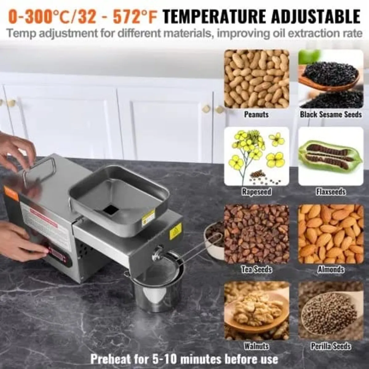 Electric Oil Press Machine, 850W Stainless Steel O - Image 2