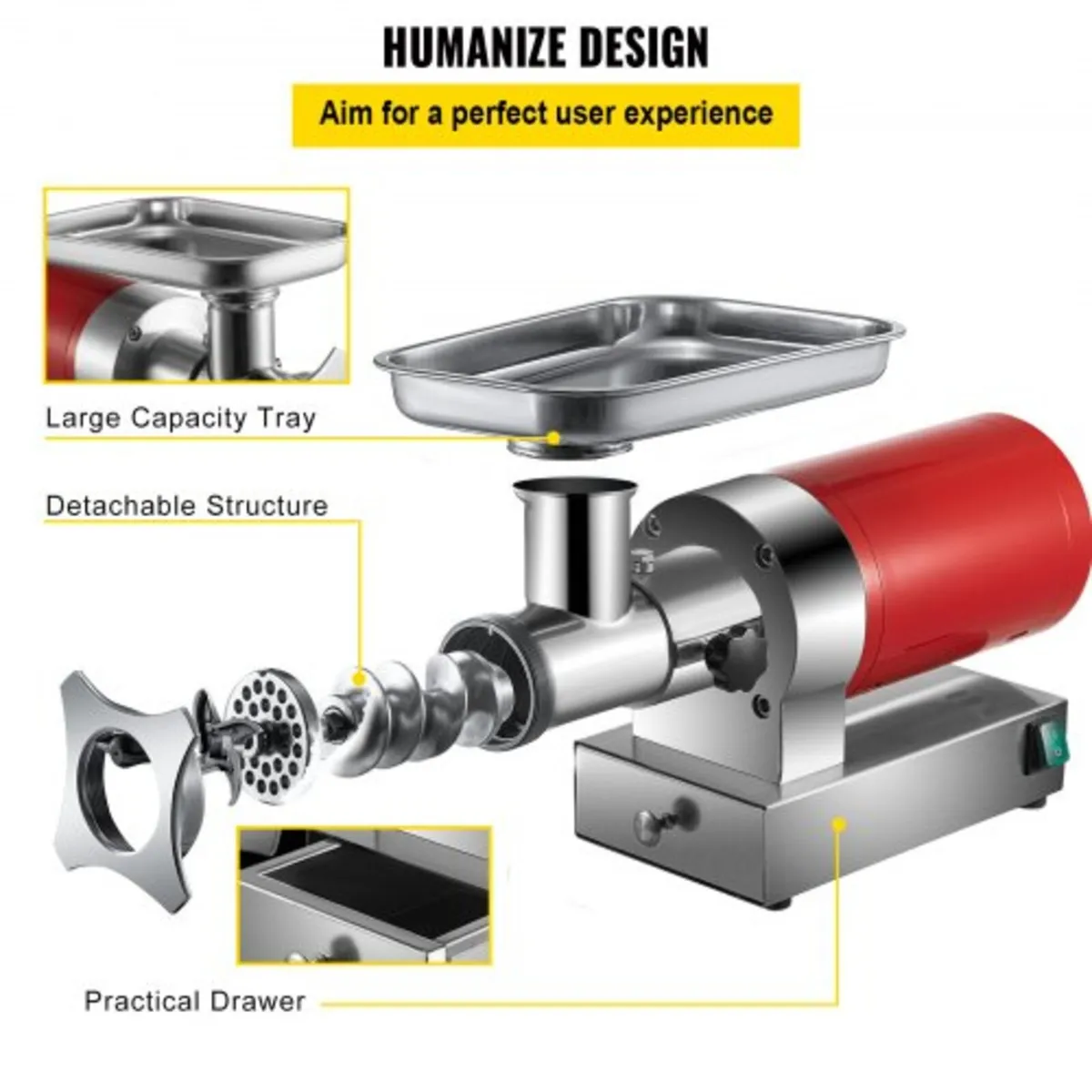 Electric Meat Grinder, 661 Lbs/Hour 1100 W Meat Gr - Image 4