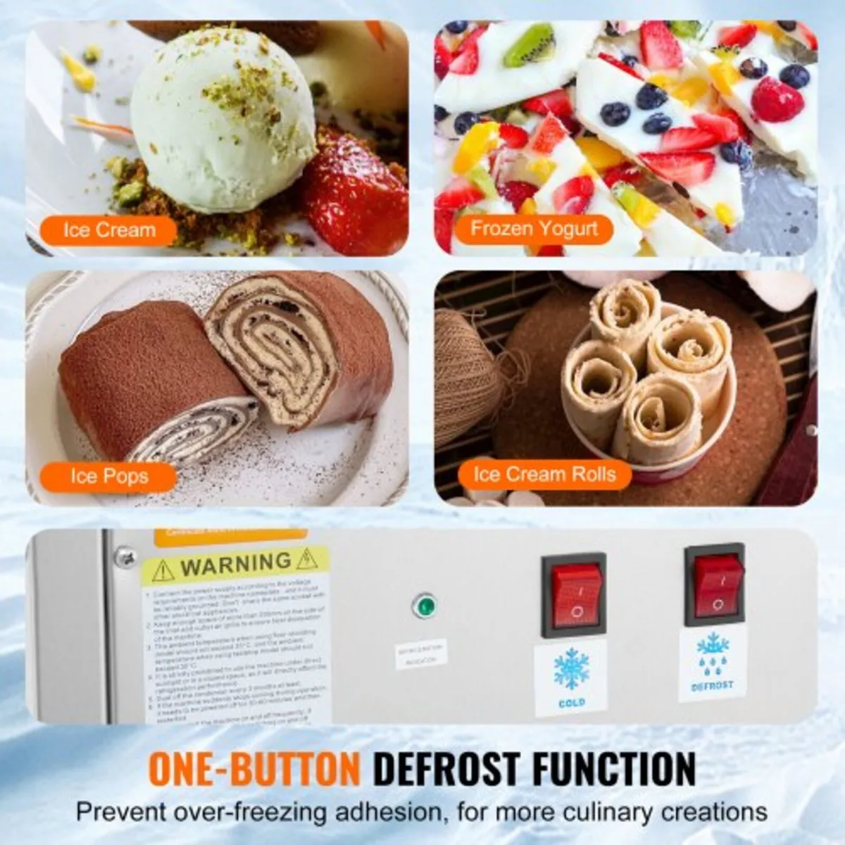 Fried Ice Cream Roll Machine, 11" x 9.5" Stir-Frie - Image 2