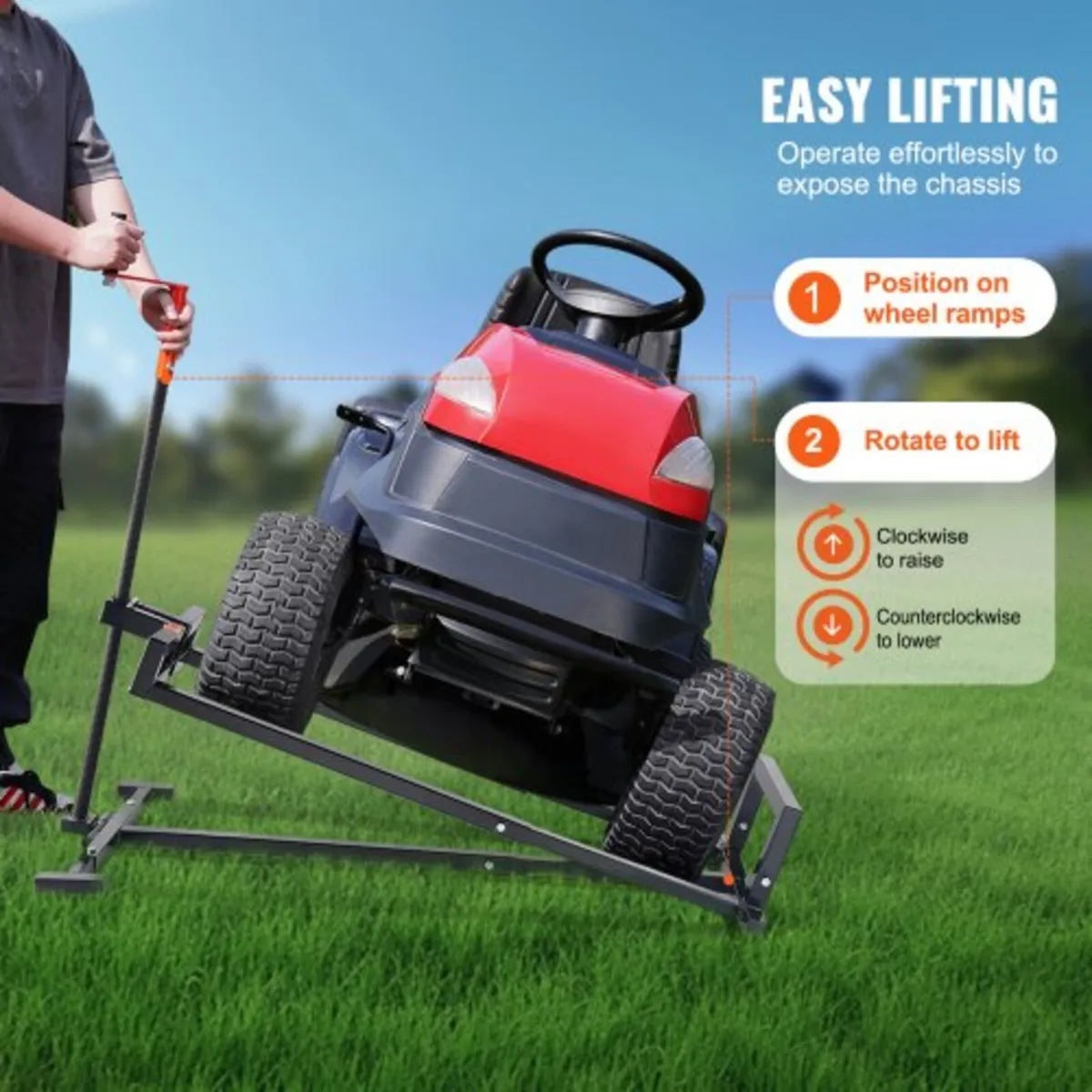 Ride on Lawn Mower Lift Jack, 880 Lbs Weight Capac - Image 2