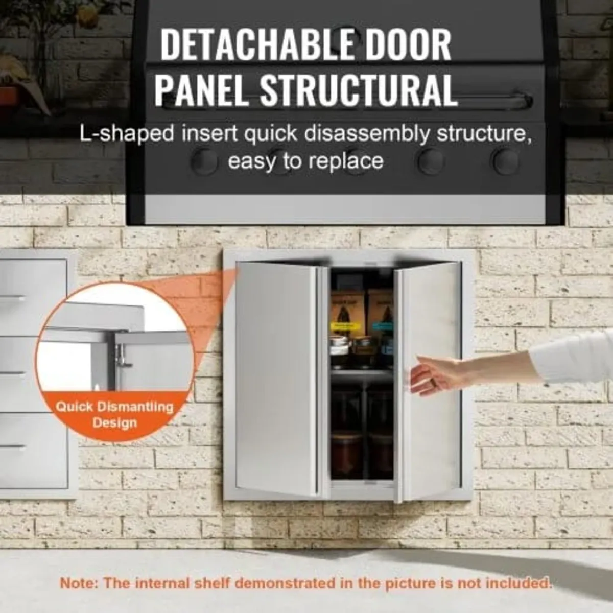 BBQ Access Door, 610x610 mm Double Outdoor Kitchen - Image 3