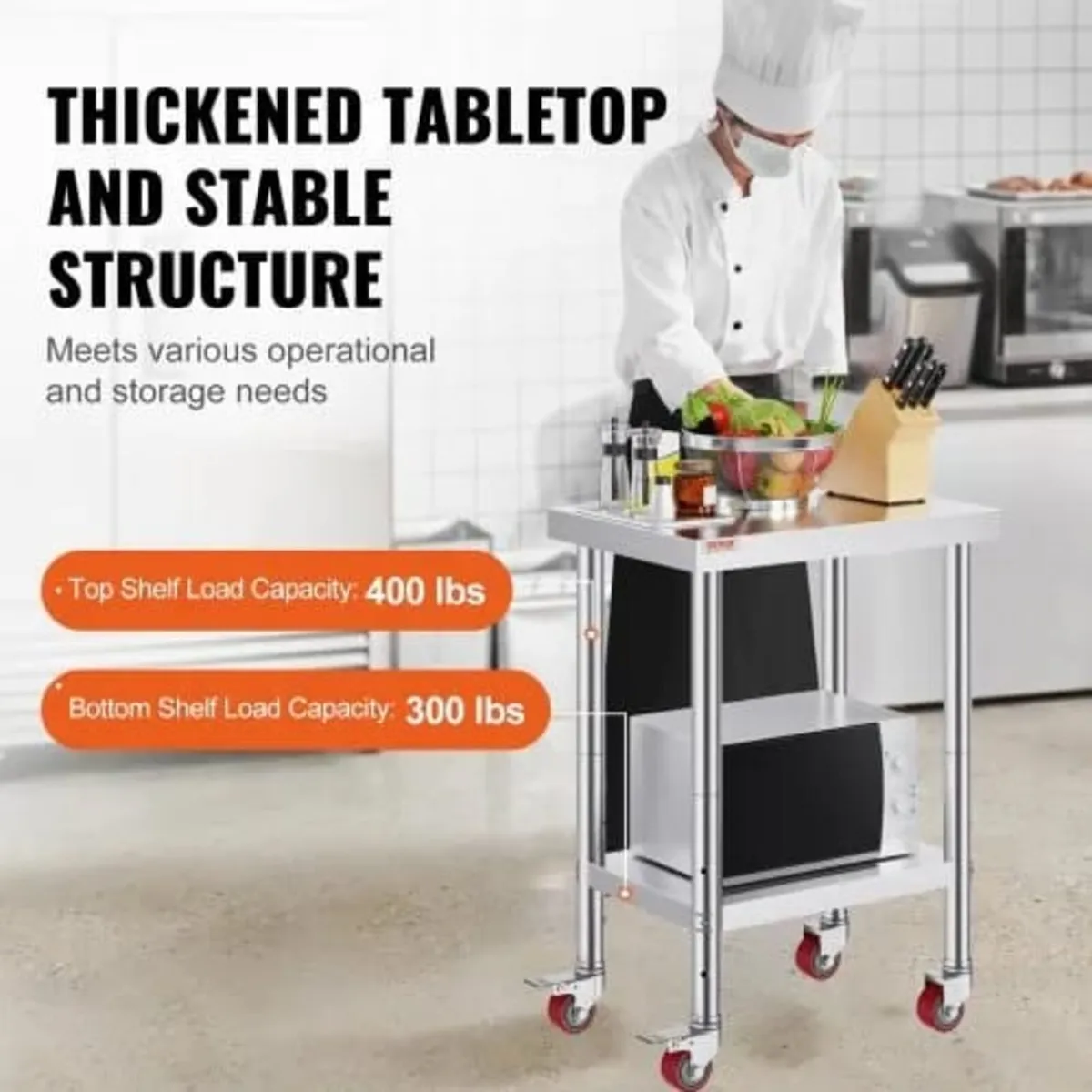 Stainless Steel Work Table 24 x 18 x 34 Inch, 700 - Image 3