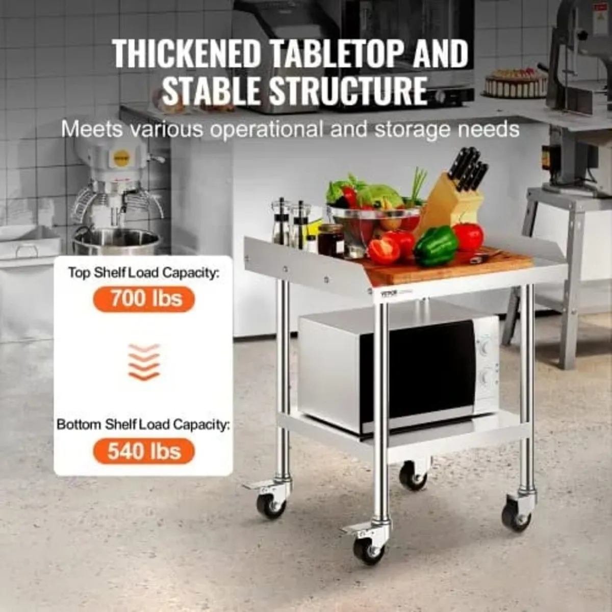 Stainless Steel Work Table 61x61 cm Commercial Foo - Image 3