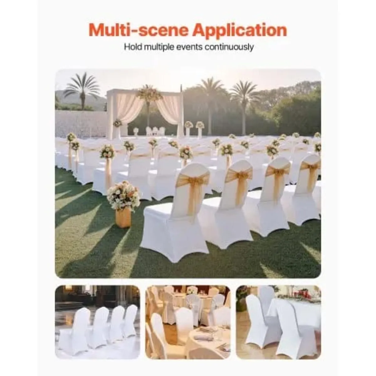 Stretch Spandex Folding Chair Covers, Universal Fi - Image 4