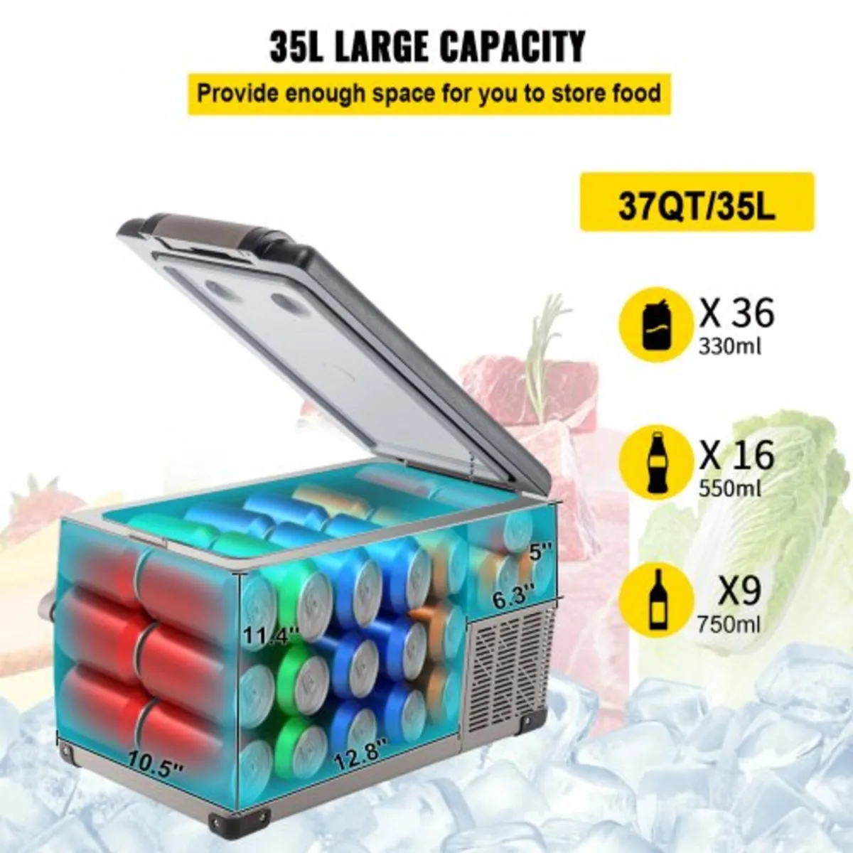 Car Refrigerator 35L Compressor Portable Small Ref - Image 2
