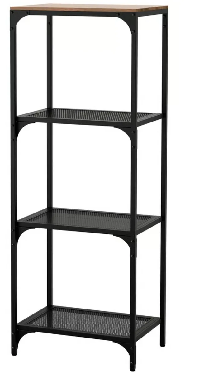 Black metal & timber shelving - Image 2