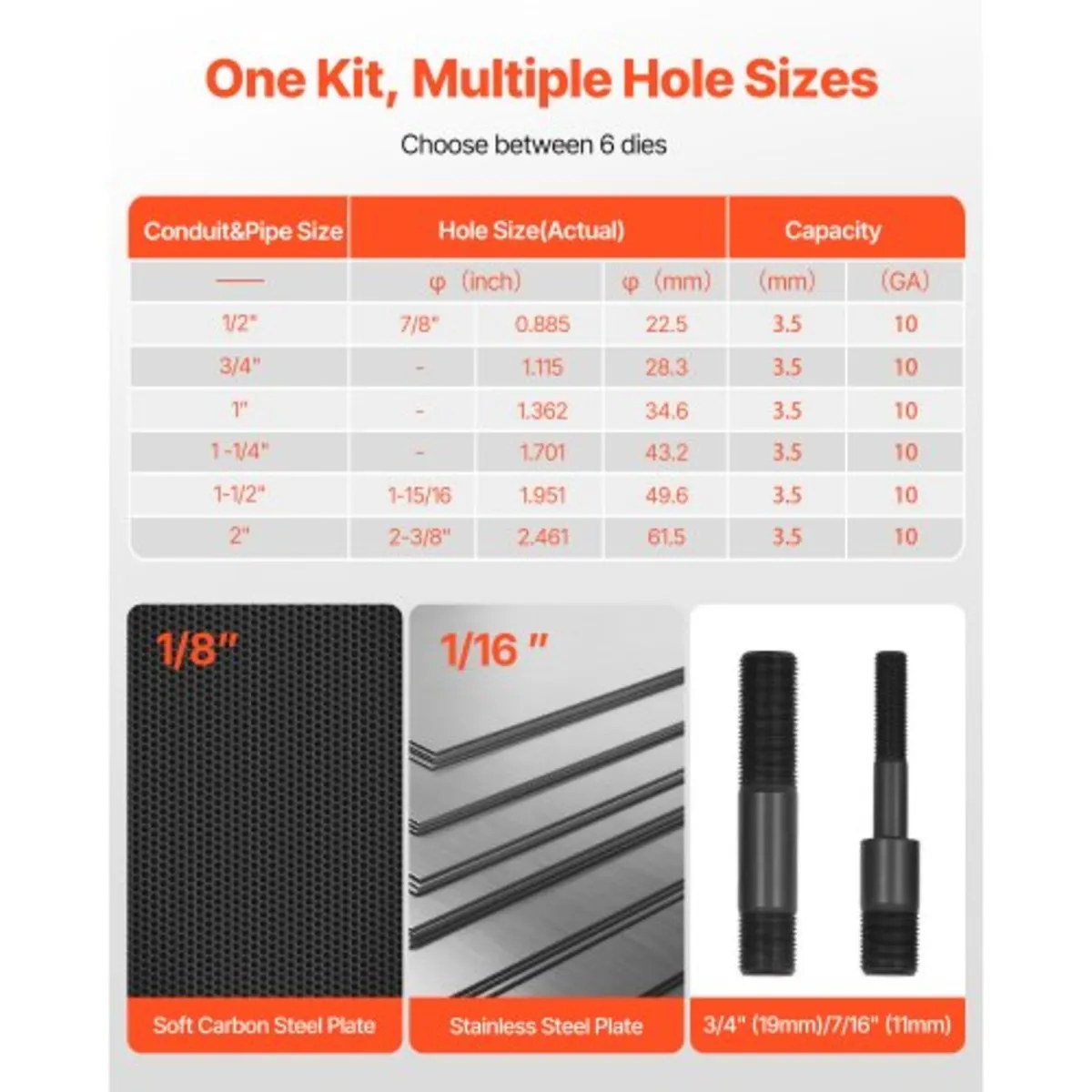 Knockout Punch Set, 98.07 kN Hydraulic Knockout Se - Image 4
