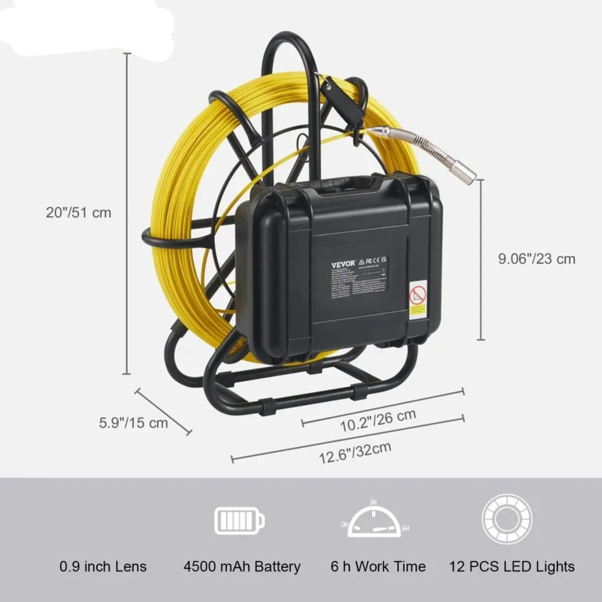 Pipe Inspection Camera 22.9 cm 720p Screen Pipe Ca - Image 2