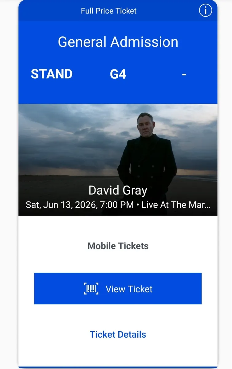 David Gray Marquee Saturday 13th June