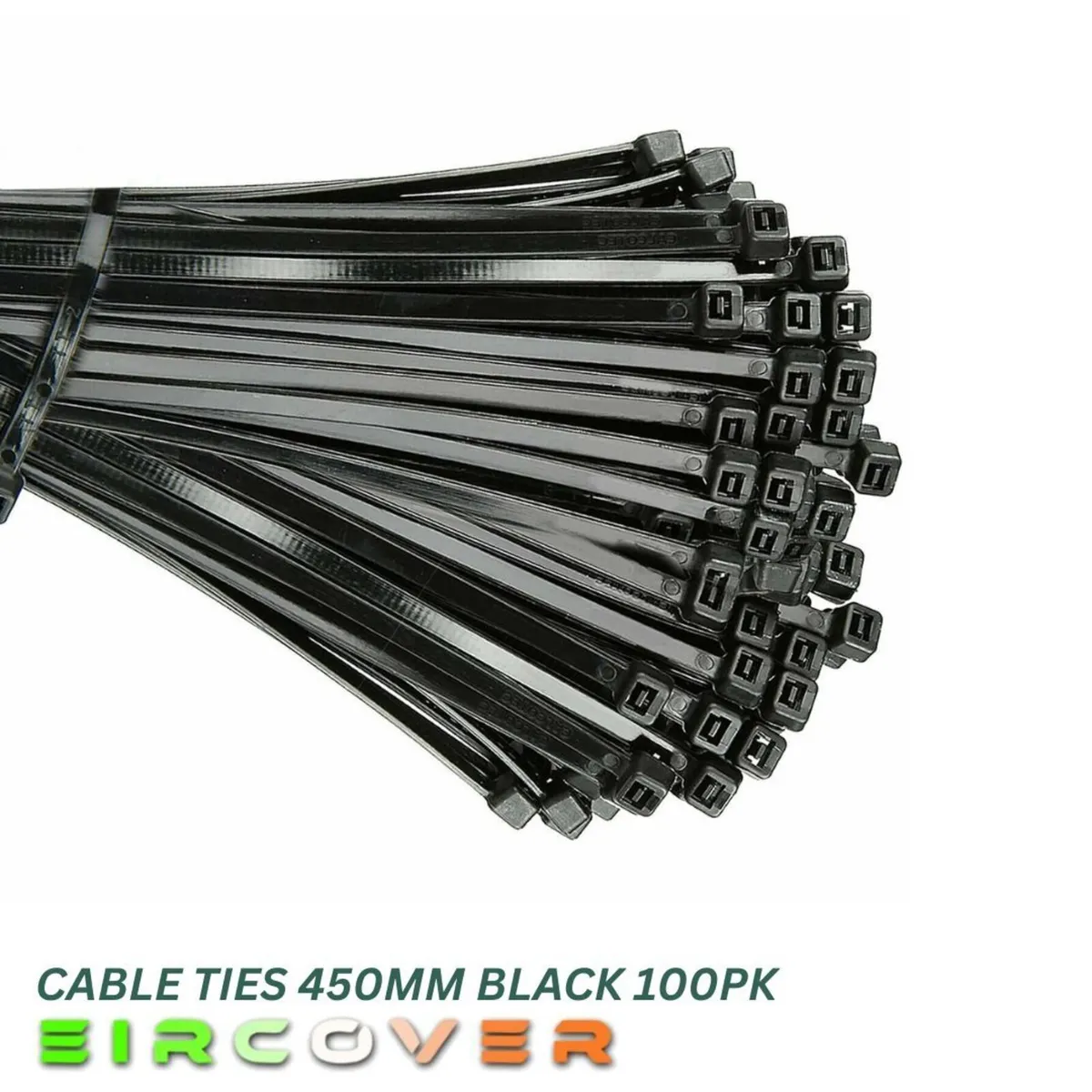 Heavy Duty White Cable Ties 450mm  Black 100pk - Image 1