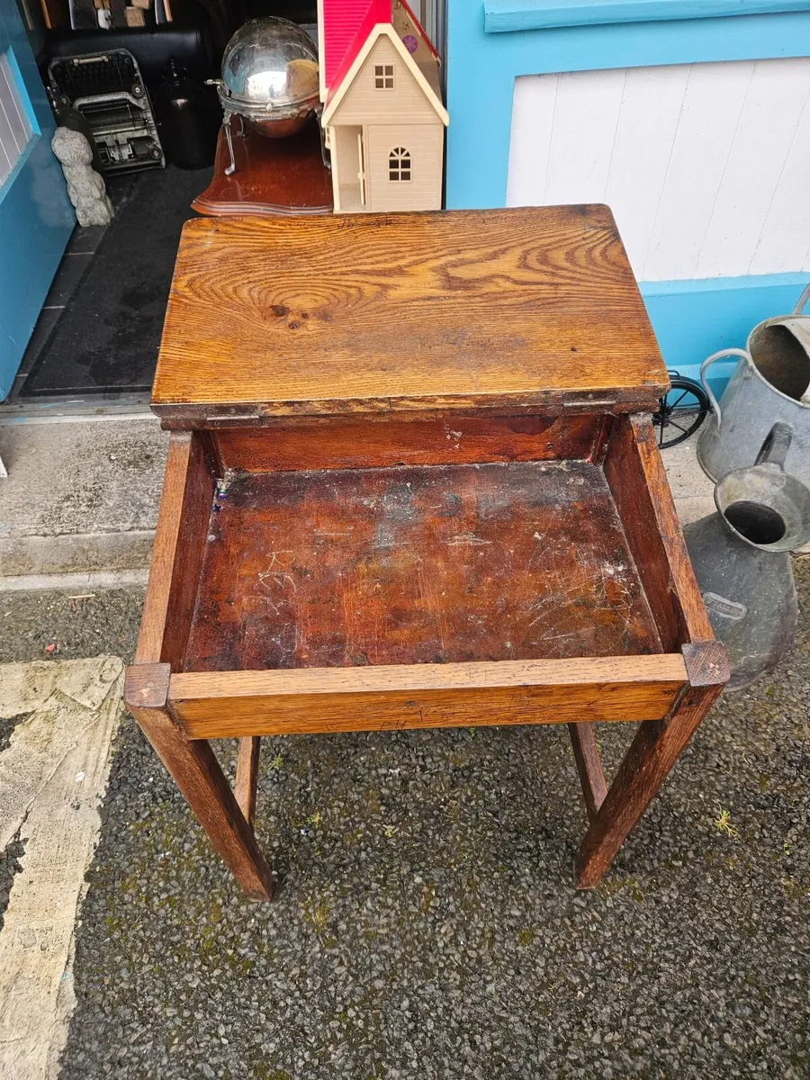 Vintage Oak Childs School Desk - Image 4