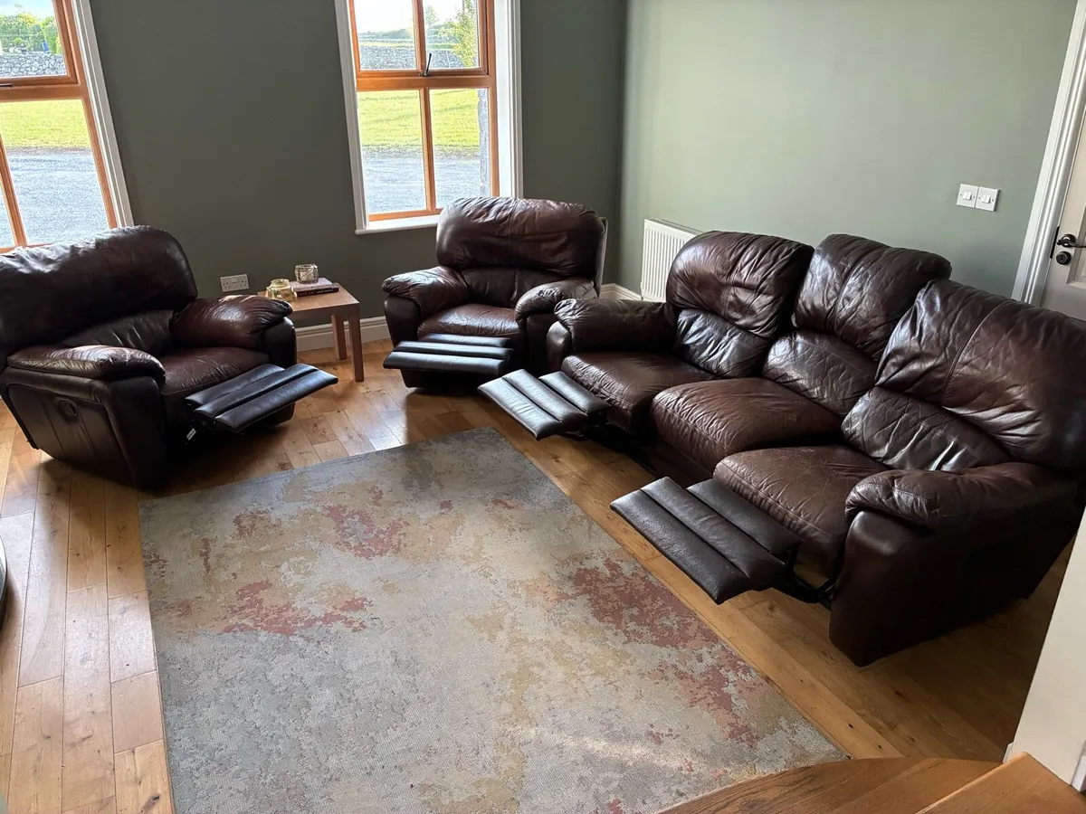 Italian Leather Suite - Image 2