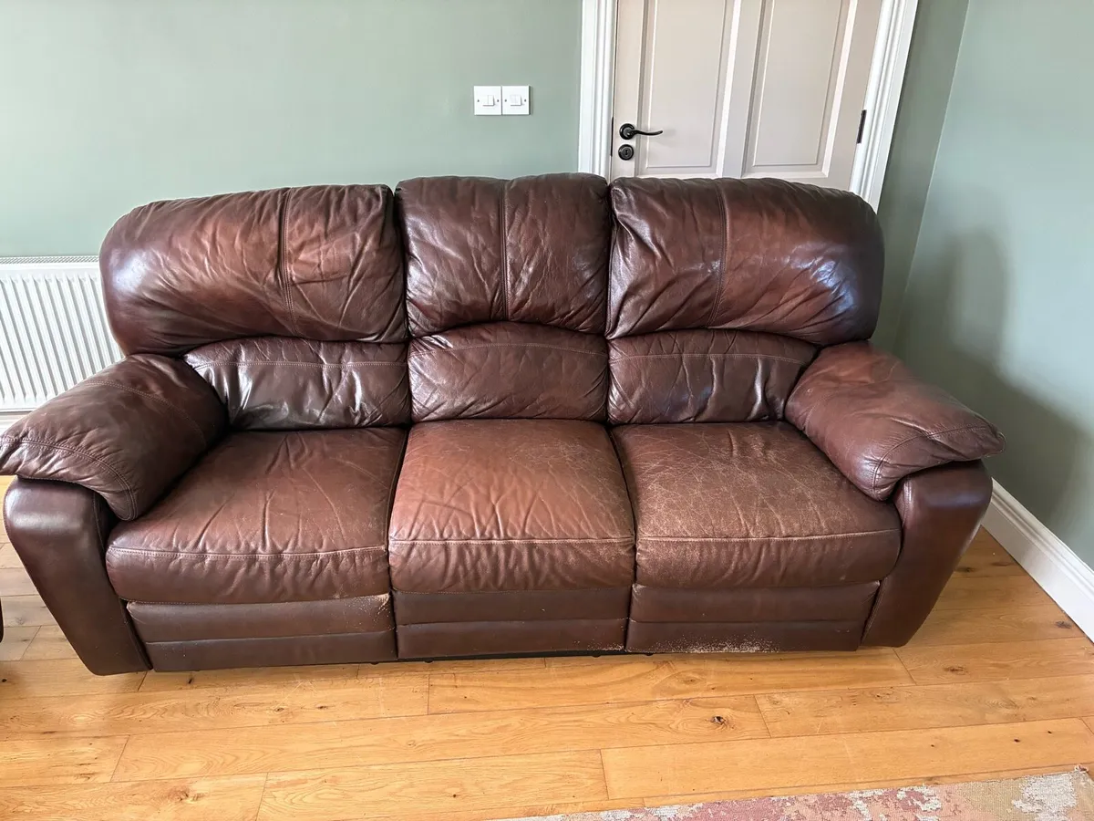 Italian Leather Suite - Image 3