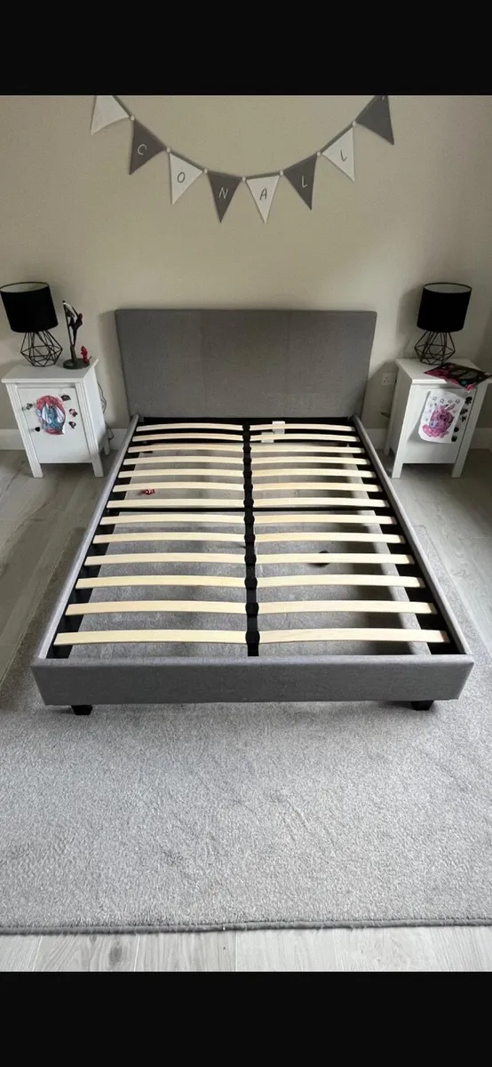 Grey Double Bed Frame - Image 1