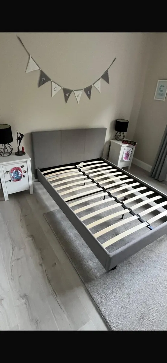 Grey Double Bed Frame - Image 2
