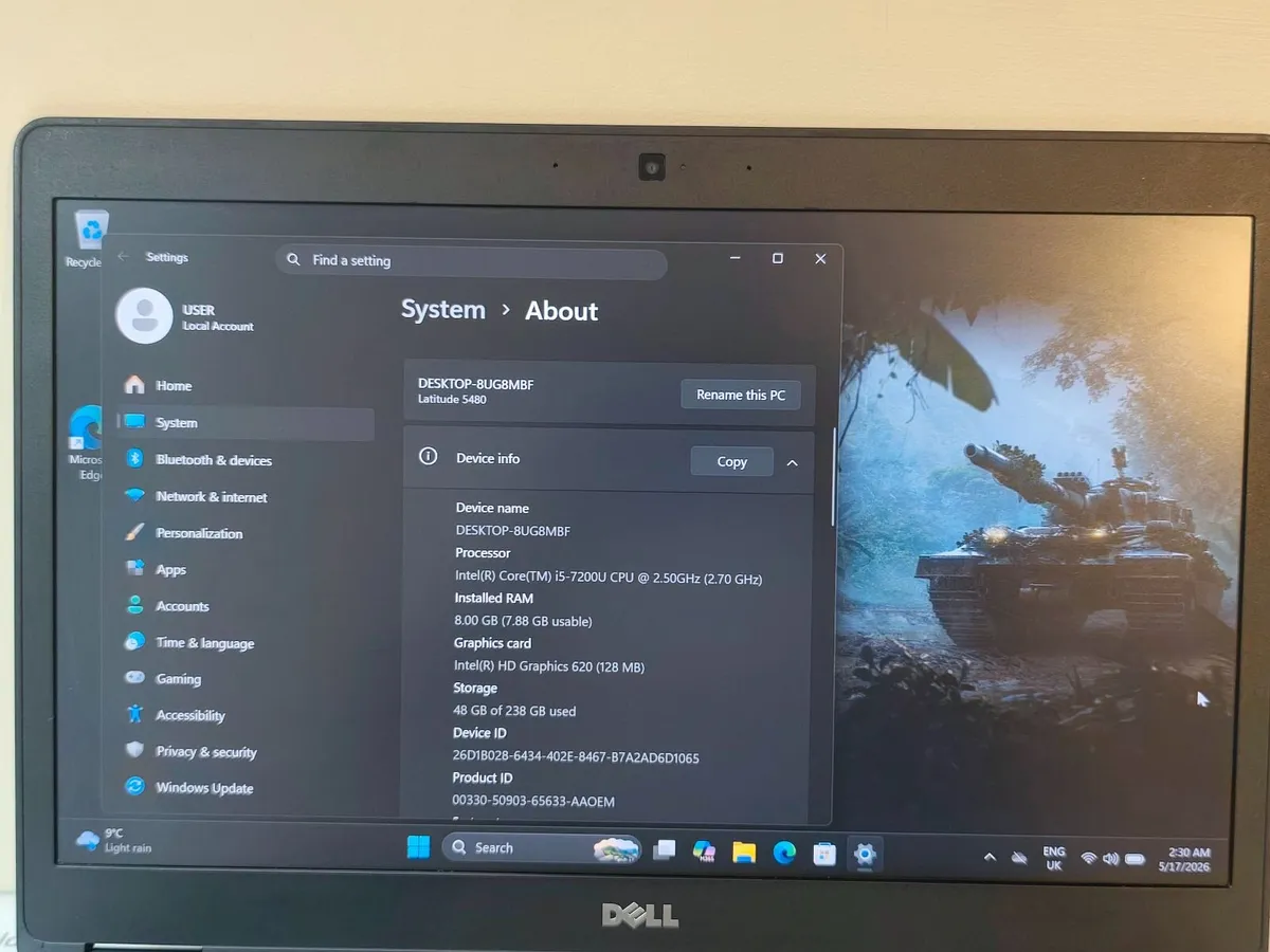DELL Latitude 5480 14" Intel i5 7th Gen | 8GB RAM - Image 3