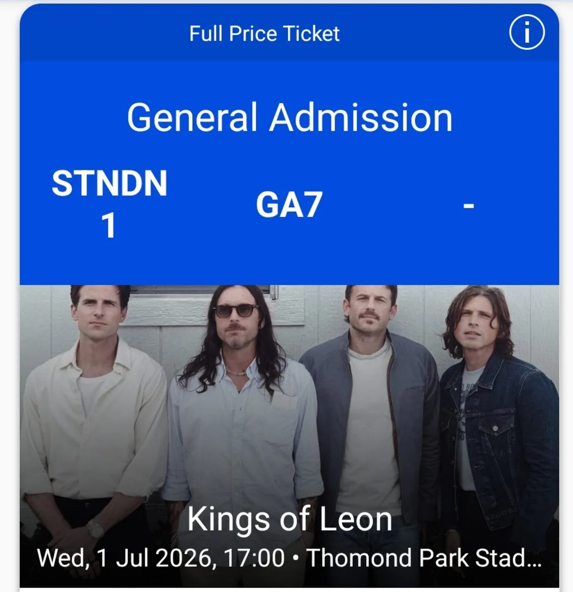 King of Leon Ticket