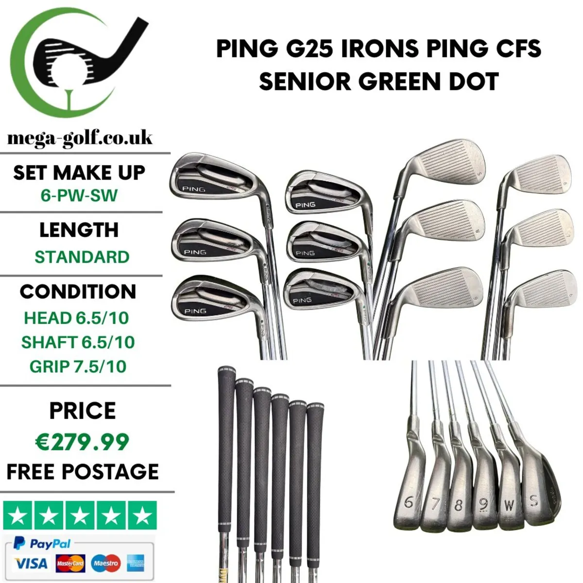 Ping G25 Irons / 6-Pw-Sw / Ping CFS Senior - Image 1