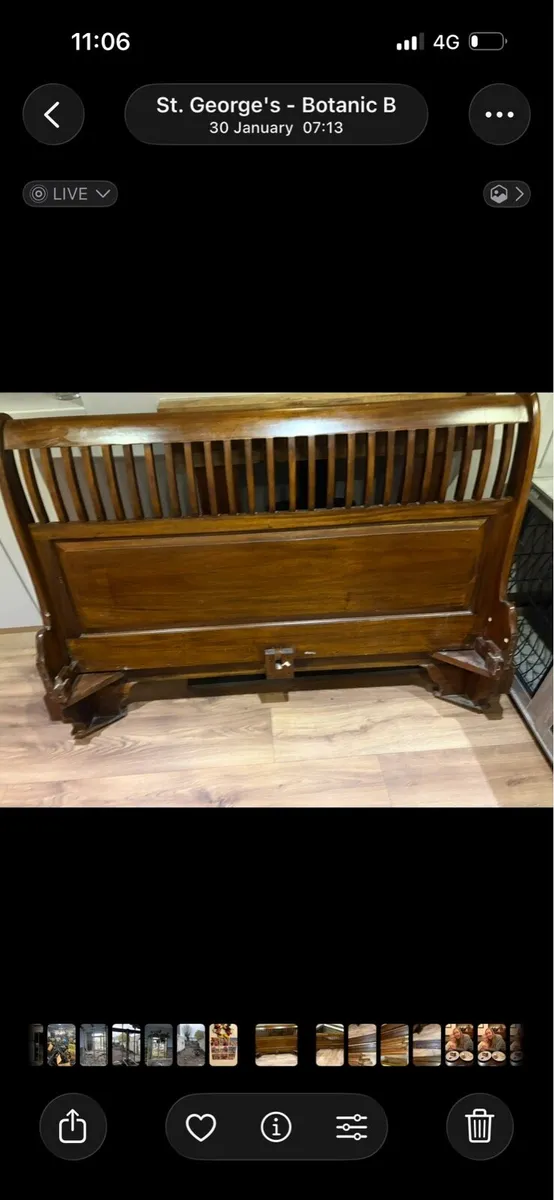 Solid teak king bed , solid  teak supports also - Image 4