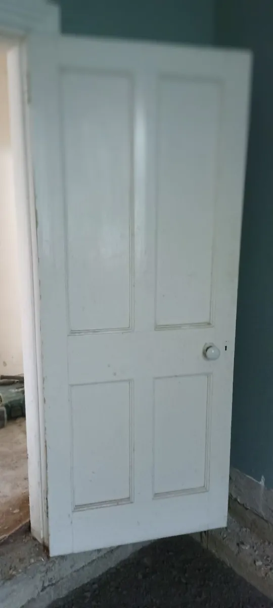 Old Painted Solid Pine Doors - Image 1