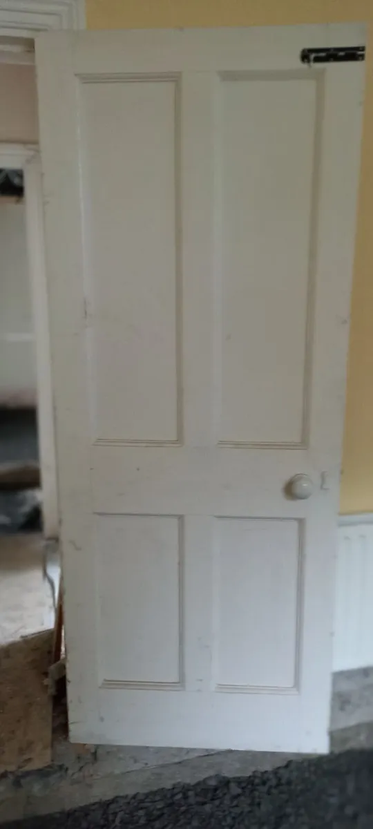 Old Painted Solid Pine Doors - Image 2