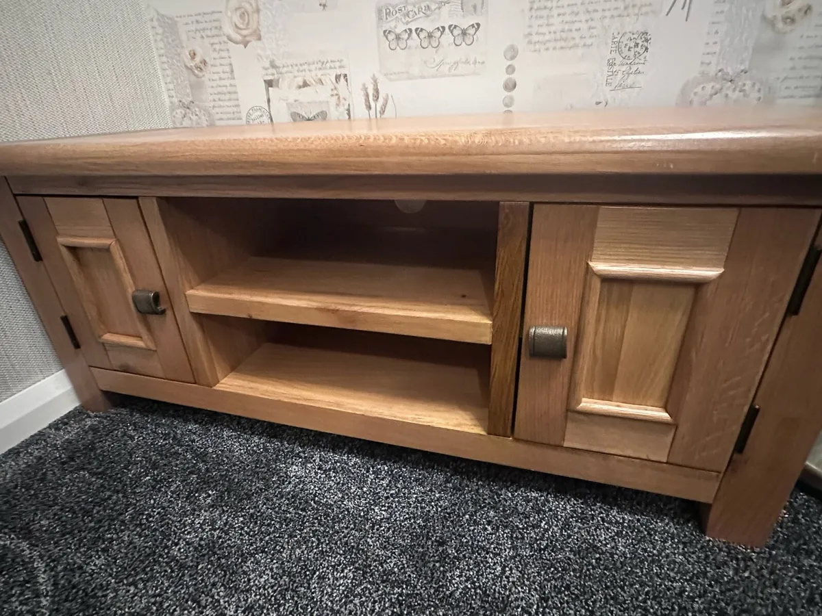 Solid Oak TV/Media Cabinet - Image 1