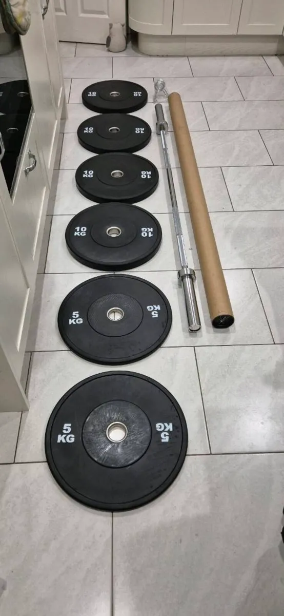 Brand new olympic bumpwr weight lifting set B - Image 1