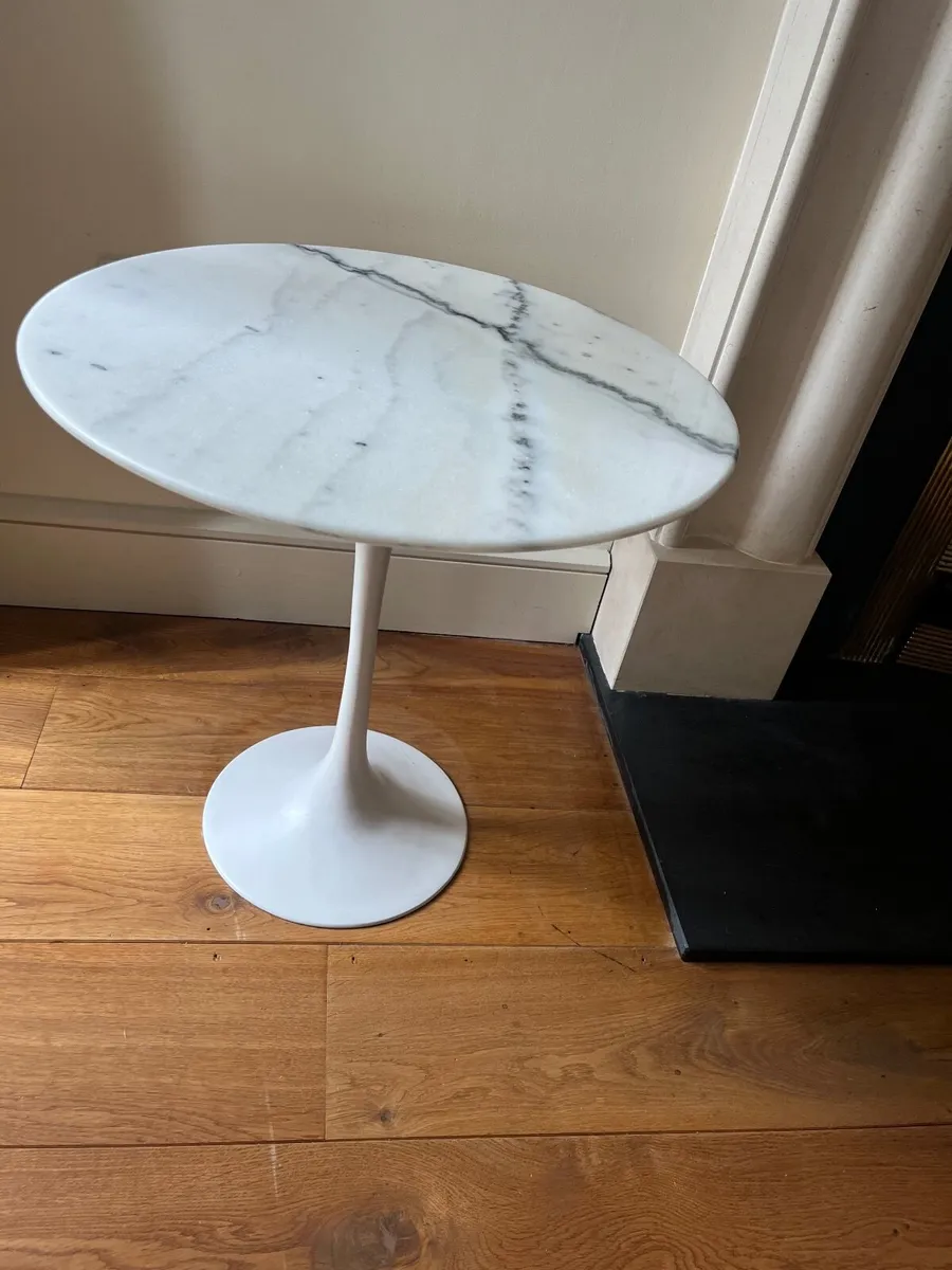 Carrara Marble Side Table - Image 1