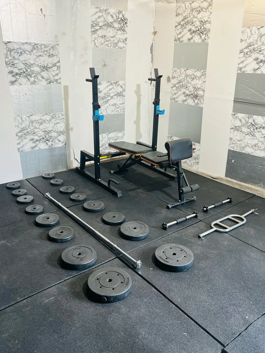 ADJUSTABLE RACK BENCH WEIGHTS DUMBBELLS BARBELL - Image 1